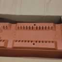 GRADENEVE 6pcs Rectangular Plastic Planters Set for Indoor Outdoor Gardening, Medium 43cm Flower Pots with Drainage, Brick Red Vegetable and Succulent Plant Containers for Balcony and Home