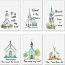 Hahafelt 6 Pcs Christian Bulk Church Hymn Tea Towels Christian Hand Towels Religious Gift for Mother's Day Church Gifts for Women Mom Mother Grandmother