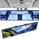 Broadway Car Rear View Mirror HD Anti Glare Universal 12 Inch large Field of View Panoramic Rearview Mirror with Wide Angle Blue Tint for Car SUV and Truck (300mm)