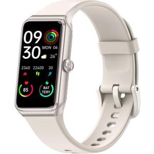 Fitness Tracker with 24/7 Heart Rate,Blood Pressure Sleep Tracking,104 Sports Modes Calories Smart Watch,IP68 Waterproof Step Counter Activity Trackers Pedometer for Android&iPhone Women Men (Beige)