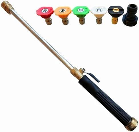 Upgraded Pressure Washer Wand, Brass Water Jet Nozzle for Garden Hose, Hydro Hose Quick Connector, Cleaning Watering Sprayer for Patio Lawn Paver Pool Car Window Glass
