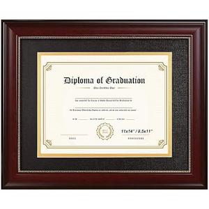 upsimples Diploma Frame 11x14, Wood Grain with Gold Beading, 1 Pack
