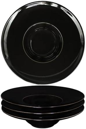 jinsongdafa Ceramics Rimmed Soup Bowls 8.6 oz, Black 11 inch Exquisite small soup plate Set of 3, Pasta plates With Rim is the best choice for hotels, kitchens, fine restaurants and gourmets