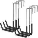 BOBOKA 6 Pack Heavy Duty Rafter Hooks for Hanging Vinyl Coated Large S Hooks for Hanging Ladder Bike Hangers Garage Storage Organizer Black