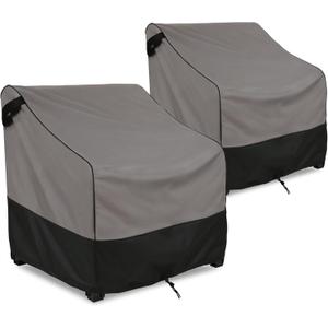 FORSPARK Waterproof Patio Chair Cover, Heavy-Duty Outdoor Chair Covers 2-Pack, Universal Fit for Lawn Furniture, Fits up to 35W x 38D x 31H, Grey