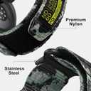 Nereides Rugged Nylon Band for Samsung Galaxy Watch Ultra (2025/2024) 47mm, One-Click No Gap Woven Fabric Strap, Adjustable Sport Wristband for Men Women (Green Camo)