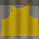 SanxiawaBa Womens Sleeveless Ribbed Tank Top Form Fitting Scoop Neck Basic Cami Shirts Yellow XL