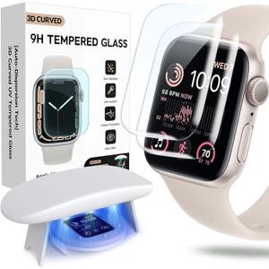for Apple Watch Screen Protector 44mm SE Series 6/5/4, Tempered Glass Full Coverage Bubble Free HD Film for iWatch 44mm Accessories - 2 Pack