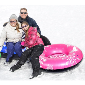 Snow Tube 36" Inflatable Snow Sled Thickened Heavy Duty Hard Bottom PVC Sleds with Handles Outdoor Winter Toys for Outdoor Sledding Sports Gift Supplies
