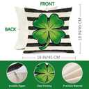 St. Patrick's Day Lucky Clover Decorative Throw Pillow Covers 18x18 Set of 4, Shamrock Black White Buffalo Plaid Check Outdoor Home Decor, Spring Farmhouse Irish Holiday Couch Cushion Case