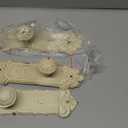 Comfify Shabby Chic Cast Iron Decorative Wall Mounted Hooks - Rustic White - Door Knob Coat Hooks - Set of 3 - Screws and Anchors Included - Antique Wall Hooks for Hanging Clothes