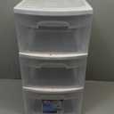 Sterilite 2 Pack Plastic Storage Organizer, 3 Drawer Rolling Bin Cart, Closet Organization, White