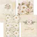 Bouquet Anniversary Wishes Greeting Cards - Set of 8 (4 designs), Large 5" x 7" Wedding Cards with Sentiments Inside, White Envelopes