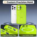 MOCCA Design for iPhone 16 Pro Max Case with Magnetic Invisible Stand [Full Camera Protection] [Compatible with Magsafe] Military Drop Shockproof Translucent Matte Case Cover 6.9",Fluorescent Green