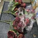 8 Bundles Artificial Peonies Flowers Boho Faux Flowers Arrangements Artificial Centerpiece Spring Bouquet Floral Wedding Decoration for Vase(Burgundy)