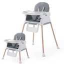 3 in 1 Baby High Chair,Adjustable Convertible Baby High Chairs for Babies and Toddlers,Black