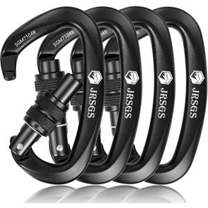 25KN Locking Climbing Carabiner Clips, UlAA Certified Rockclimbing Carabiner,Heavy Duty Carabiners Equipment,Large SizeCarabiner for Climbing, Rappelling,Hunting and Rescue