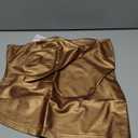 PRETTYGARDEN Women's Faux Leather Tube Tops 2025 Summer Strapless Asymmetrical Ruched Bandeau Shirts Going Out Club Outfits Medium