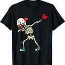 Valentines Day Skeleton Dab Boys Kids Toddler Youth Men Teen T-Shirt, M