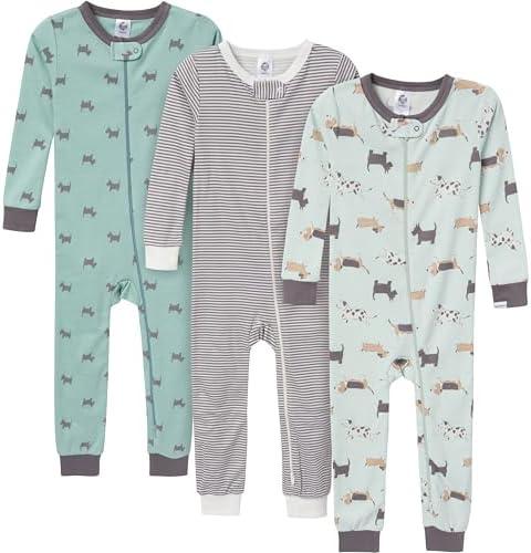 Gerber Unisex-Baby 3-Pack Snug Fit Footless One-Piece Cotton Pajamas, 12 Months