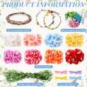 Zeyune 20 Sets Spring Tea Party Favor Flower Crowns Making Kit, Make Your Own Flower Crown Wreath Garland Headbands Craft Kit Handmade DIY Fairy Floral Hair Accessories Gift for Women
