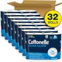 Cottonelle Ultra Clean Toilet Paper with Active CleaningRipples Texture, Strong Bath Tissue, 32 Family Mega Rolls = 176 Regular Rolls (8 Packs of 4)
