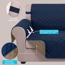 U-NICE HOME Recliner Chair Covers Reversible Chair Cover Pet Covers for Dogs with Elastic Straps Water Resistant Diamond Quilted (23''Armchair, Navy/Taupe)