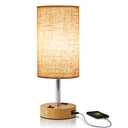 lifeholder Table Lamp with Motion Sensor or Constant on Mode, USB Lamp Include One LED Bulb, Built in 1 USB Port & 1AC Outlet, Bedside Lamp Idea for Bedroom, Hallway, Bath Room