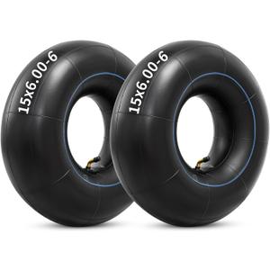 Heavy Duty 15x6.00-6 Butyl Inner Tubes with TR-87 Bent Valve Stem, Premium Replacement 6.00/6.50-6 Lawn Mower Tire Tubes Fit for Snow Blowers, Go Karts, Golf Carts, Wheelbarrows and More 2 Pcs