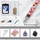 2 x Lanyardio Stretchy Scrunchie Lanyard for ID Badges Keys, Cute Teacher Lanyard for Women with 2 Card Holders 19.11 Inch (Red Flower)