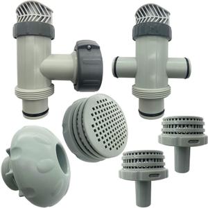 Split Plunger Valve & Plunger Valve & Inlet Water Nozzle & 3 Pack Filter Mesh Outlet Strainer Grid Replacement for Ground Pool Parts Kit 6 Pack