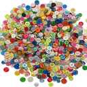 2000 Pcs Resin Buttons, Assorted Sizes Round Craft Buttons for Sewing DIY Crafts,Children's Manual Button Painting, Mixed Colors