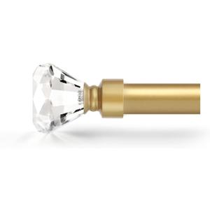 Orger Gold Curtain Rod with Crystal Ends, 30-68 Inches, Modern Diamond Design, 1 Inch Diameter