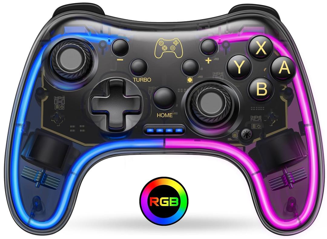 Gammeefy Switch Controller Compatible with Nintendo Switch/Lite/OLED, Switch Pro Controller With Breathing LED, Switch Remote Supports Multi-Platform&App with Turbo, Wake-up Function