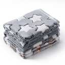 1 Pack 3 Blankets Super Soft Fluffy Premium Fleece Pet Blanket Flannel Paw Printed Throw for Dog Puppy Cat (Large 41x31'', Star, Bone, Love)