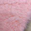 KICHOWUA Thick Area Rug 5x8 Pink Fluffy Fuzzy for Girls Bedroom, Washable Plush Pastel Big Rugs for Living Room, Modern Soft Shag Shaggy Furry Thickened Toddler Nursery Kids Dorm Room Carpet
