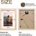 KINLINK 6x8 Picture Frame Natural, Solid Wood Frames with Acrylic Plexiglass for Pictures 4x6 with Mat or 6x8 without Mat, Tabletop and Wall Display Photo Frame, Set of 4