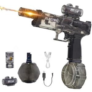 Electric Water Gun for Adults Kids: Powerful Squirt Gun, Automatic high Powered Pressure Blaster watergun with Realistic Led Muzzle Flame,28-32 FT Range，Perfect Summer Gift Toys for Age 8-12