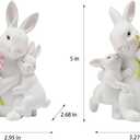 Braxio Easter Bunny Family Figurine Decoration - Bunny Collectible Figurines for Easter Decoration/Spring/Wedding Set of 2
