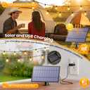 Mlambert 25FT Solar Powered String Lights Outdoor, Waterproof Solar Patio Light String with 10+1 Shatterproof LED G40 Bulbs for Backyard Garden-Black