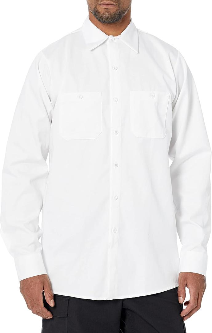 Red Kap Men's Wrinkle Resistant Cotton Work Shirt (XX-Large, White)