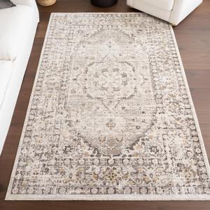 nuLOOM Devika Medallion 5x8 Area Rug for Living Room Bedroom Dining Room Kitchen, Light Grey/Ivory