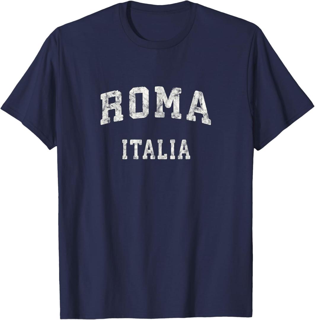 Rome Italy T-Shirt Vintage Roma Italia Sports Design Tee T-Shirt