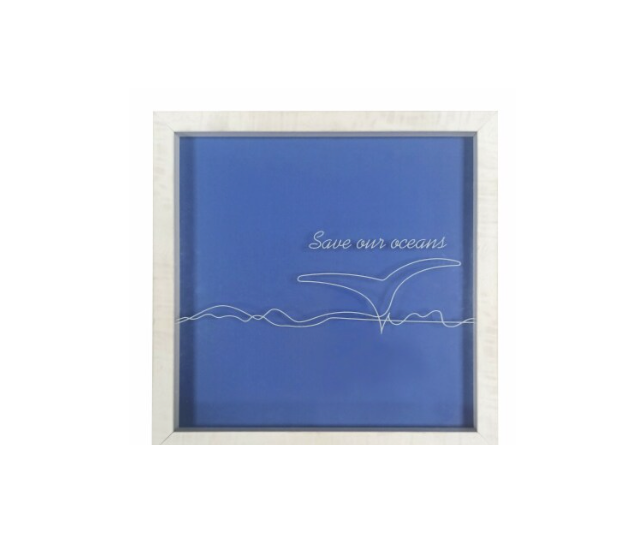 E & E Co. Save Our Ocean Glass Screen Shadowbox 13"×13"