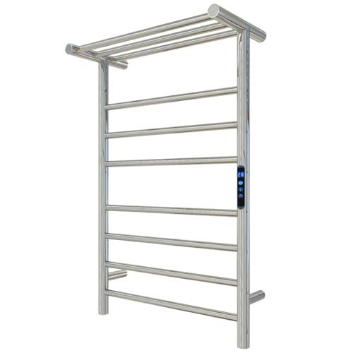 KWW Heated Towel Rack, Remote Control with APP Tuya, Towel Warmer with Timer, Wall Mounted Hot Towel Warmer for Bathroom (Polished, 7+3Bars)