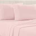 Pizuna Pure 100% Cotton Pillow Cases Queen Size Set of 2 Light Pink, Luxurious 400 Thread Count Long Staple Cotton Sateen with Stylish 4" Hem (Combed Light Pink Cotton Pillow Cases Queen)