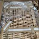 G GOOD GAIN Picnic Basket for 2-19Pcs Wicker Picnic Set with Waterproof Blanket & Wine Bag| Large Picnic Hamper with Insulated Cooler & Cutlery Kit for Couples Camping,White Flower,15x10.6x7.5inch