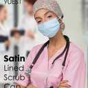 Satin Lined Scrub Caps with Buttons & Sweathand, Surgical Caps for Women