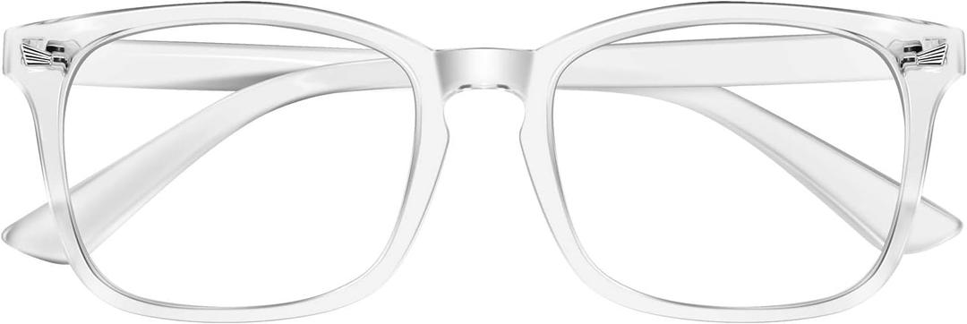 Reading Glasses for women Blue Light Blocking Glasses Filter UV Square Lightweight Readers Glasses for Men and Women (Transparent, +0.75)