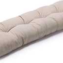 SUNROX LokGrip Non Slip Tufted Memory Foam Bench Cushion, FadeShield Water Resistant Durable Thicken Outdoor/Indoor Bench Seat Pads 54x16x4 inch, Husk Birch